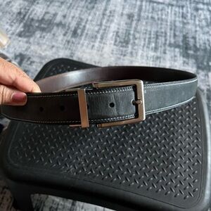 Men's Black Leather Belt Bag